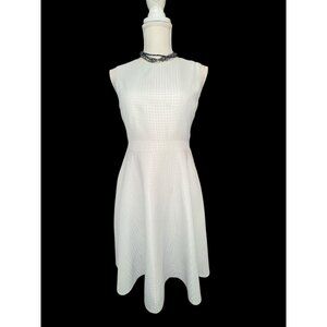 Reiss Dress Womens 4 Silver Houndstooth Natalie A-line Cut Out Back Formal Mini
